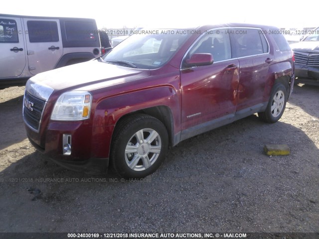 2GKALMEK6F6266267 - 2015 GMC TERRAIN SLE RED photo 2