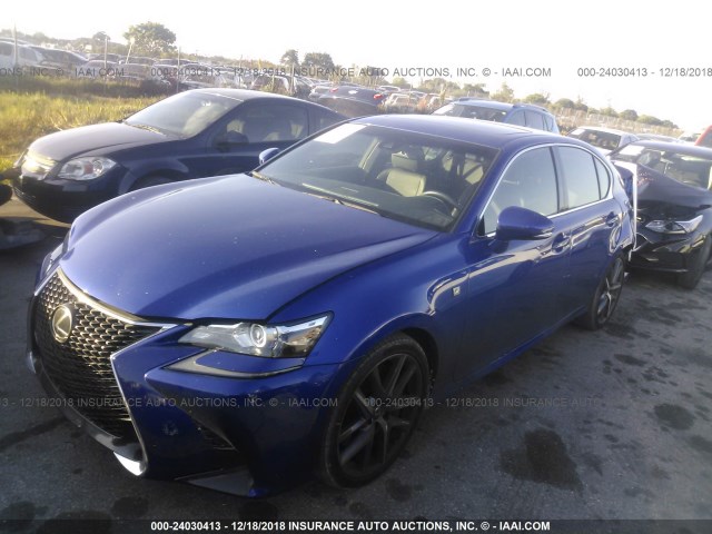 JTHBZ1BL0JA013840 - 2018 LEXUS GS 350/BASE/F SPORT BLUE photo 2