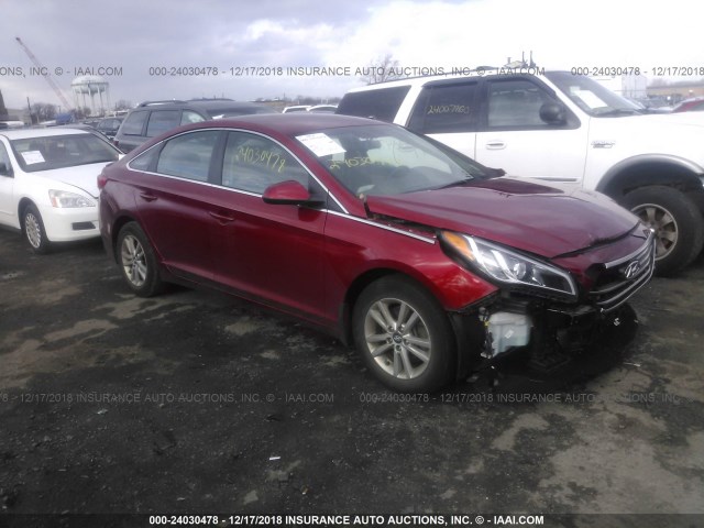 5NPE24AF1FH230653 - 2015 HYUNDAI SONATA SE RED photo 1