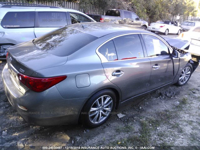 JN1BV7AP2FM334422 - 2015 INFINITI Q50 PREMIUM/SPORT GRAY photo 4