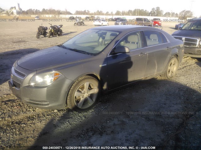 1G1ZF57519F247132 - 2009 CHEVROLET MALIBU HYBRID GRAY photo 2