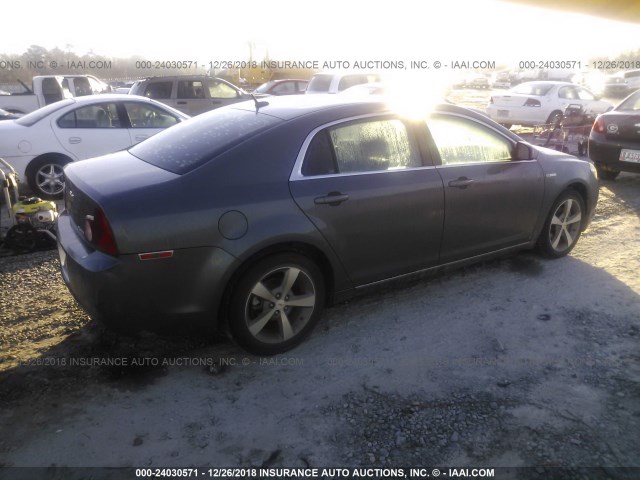 1G1ZF57519F247132 - 2009 CHEVROLET MALIBU HYBRID GRAY photo 4