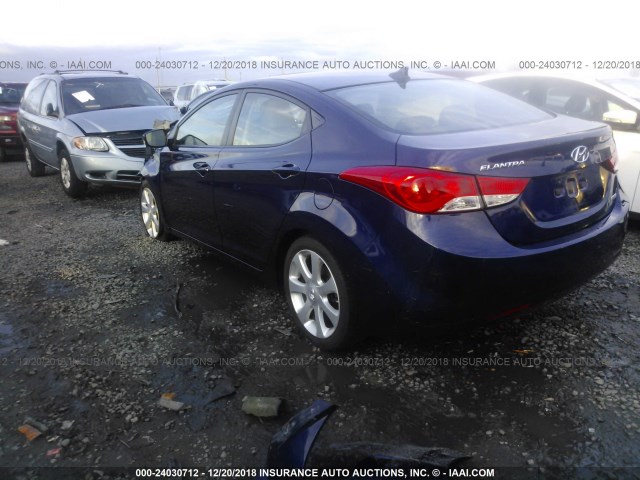 5NPDH4AE7DH293819 - 2013 HYUNDAI ELANTRA GLS/LIMITED Navy photo 3