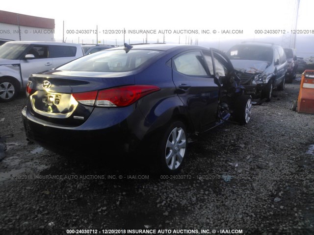 5NPDH4AE7DH293819 - 2013 HYUNDAI ELANTRA GLS/LIMITED Navy photo 4