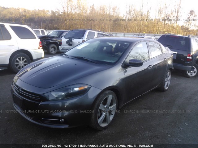 1C3CDFEB4ED867002 - 2014 DODGE DART GT GRAY photo 2