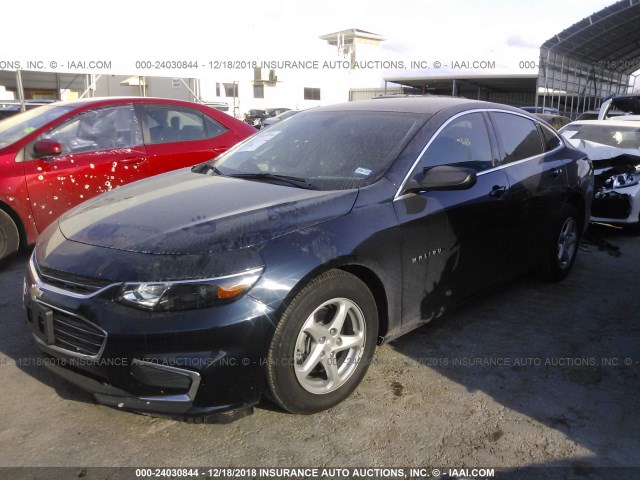1G1ZB5ST1JF200611 - 2018 CHEVROLET MALIBU LS Dark Blue photo 2