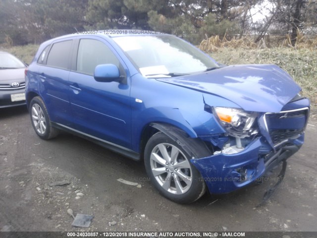 4A4AR3AU3FE032457 - 2015 MITSUBISHI OUTLANDER SPORT ES BLUE photo 1