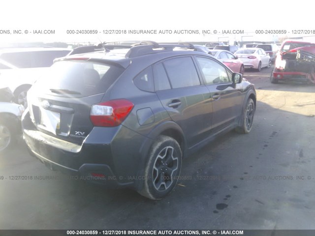 JF2GPAGC5E8303995 - 2014 SUBARU XV CROSSTREK 2.0 LIMITED GRAY photo 4