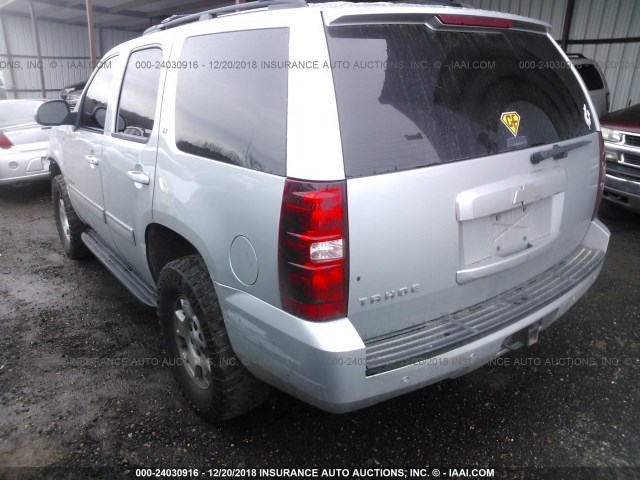 1GNSKBE09DR223136 - 2013 CHEVROLET TAHOE K1500 LT SILVER photo 3