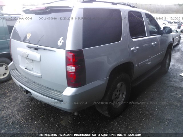 1GNSKBE09DR223136 - 2013 CHEVROLET TAHOE K1500 LT SILVER photo 4