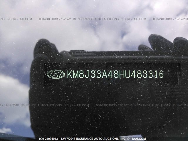 KM8J33A48HU483316 - 2017 HYUNDAI TUCSON LIMITED/SPORT AND ECO/SE GRAY photo 9