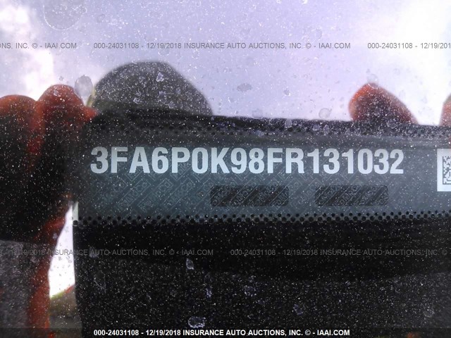 3FA6P0K98FR131032 - 2015 FORD FUSION TITANIUM GRAY photo 9