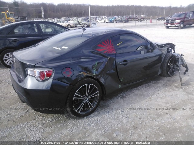 JF1ZNAA10D2700591 - 2013 TOYOTA SCION FR-S GRAY photo 4