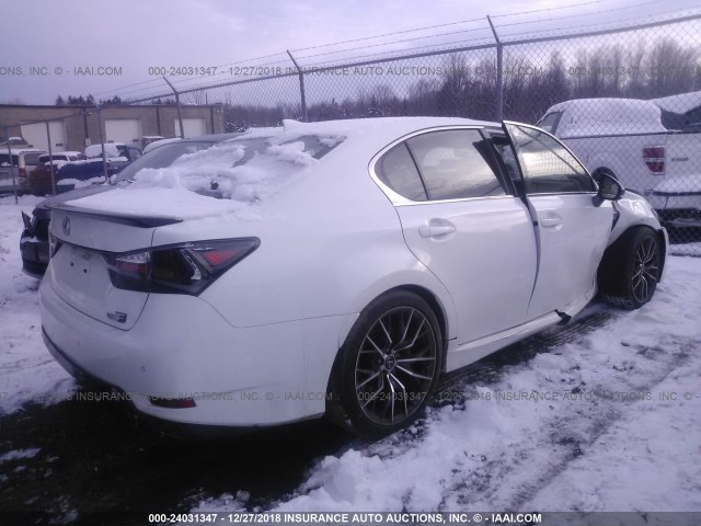 JTHBP1BL4GA001334 - 2016 LEXUS GS-F WHITE photo 4