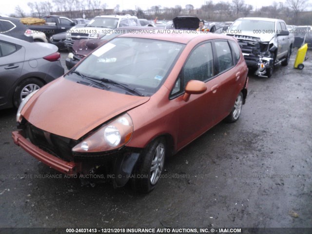 JHMGD38668S056231 - 2008 HONDA FIT SPORT ORANGE photo 2