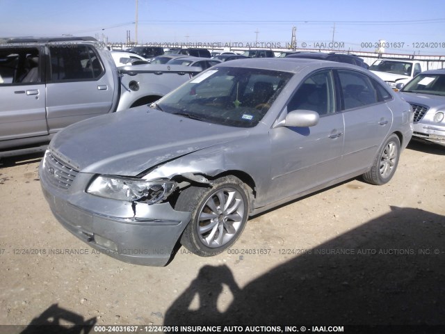 KMHFC46F06A107147 - 2006 HYUNDAI AZERA SE/LIMITED SILVER photo 2