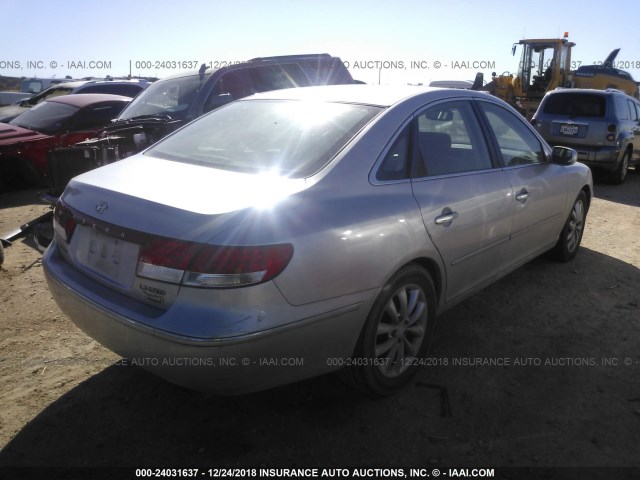 KMHFC46F06A107147 - 2006 HYUNDAI AZERA SE/LIMITED SILVER photo 4