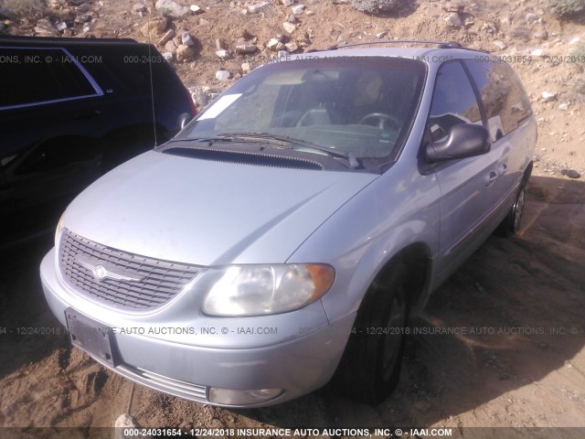 2C4GP54L82R622639 - 2002 CHRYSLER TOWN & COUNTRY LXI BLUE photo 2