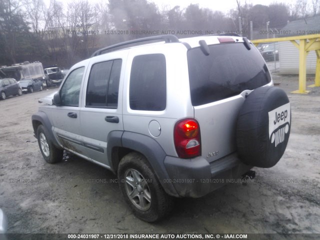 1J4GL48K23W648423 - 2003 JEEP LIBERTY SPORT/FREEDOM SILVER photo 3