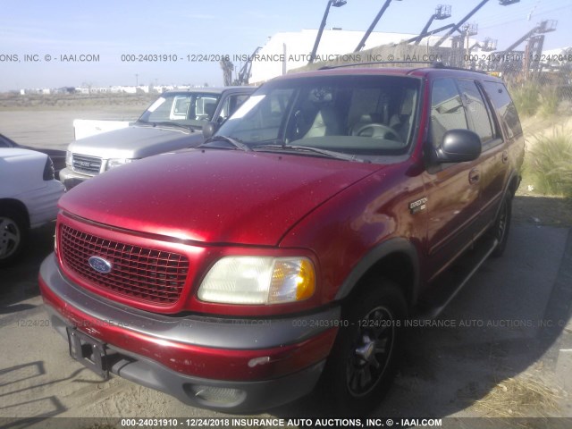 1FMRU156XYLB54543 - 2000 FORD EXPEDITION XLT RED photo 2