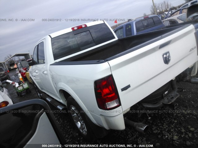 1C6RD7NT9CS300014 - 2012 DODGE RAM 1500 LARAMIE WHITE photo 3