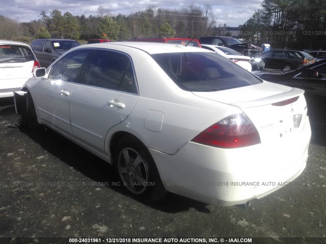 JHMCN36567C002166 - 2007 HONDA ACCORD HYBRID WHITE photo 3