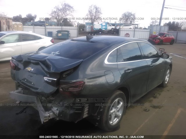 1G1ZB5ST2HF257992 - 2017 CHEVROLET MALIBU LS ნაცრისფერი ფოტო 4