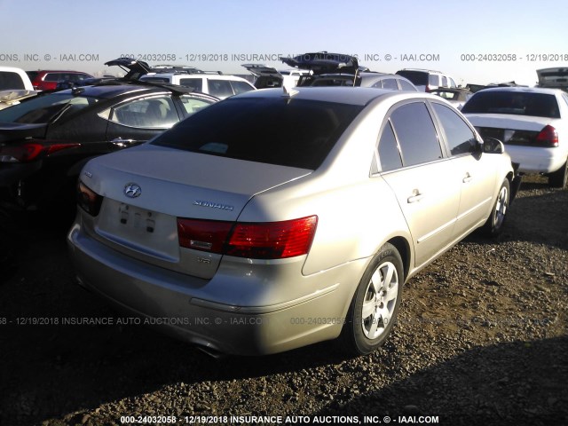 5NPET46F29H462995 - 2009 HYUNDAI SONATA GLS TAN photo 4