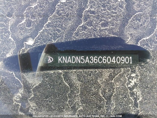 KNADN5A36C6040901 - 2012 KIA RIO EX/SX Dark Blue photo 9