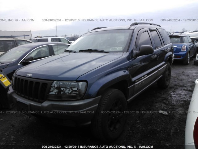 1J8GW38S12C181432 - 2002 JEEP GRAND CHEROKEE SPORT BLUE photo 2