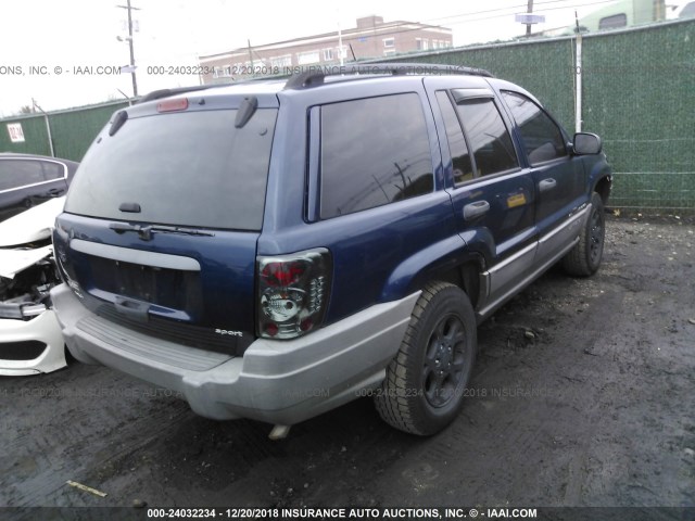 1J8GW38S12C181432 - 2002 JEEP GRAND CHEROKEE SPORT BLUE photo 4