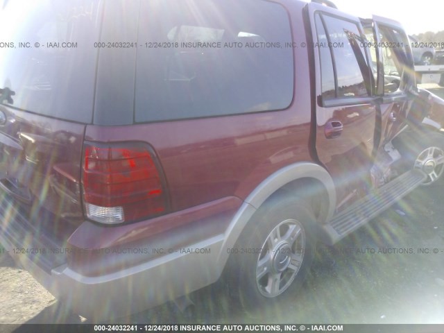 1FMFU18516LA06753 - 2006 FORD EXPEDITION EDDIE BAUER BURGUNDY photo 4