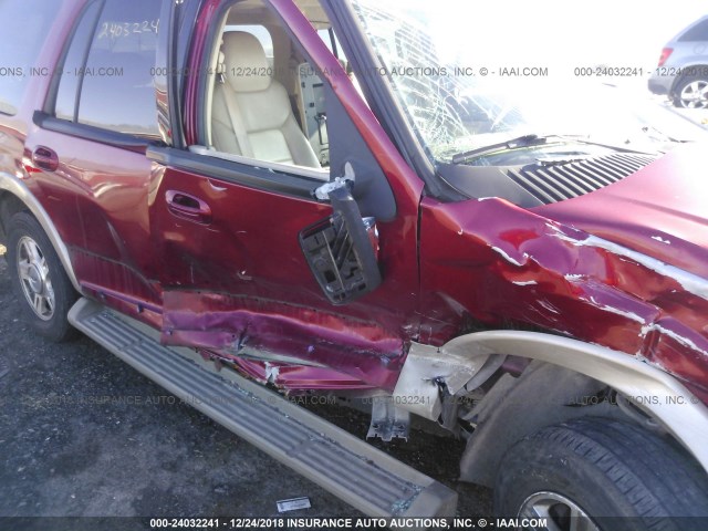 1FMFU18516LA06753 - 2006 FORD EXPEDITION EDDIE BAUER BURGUNDY photo 6