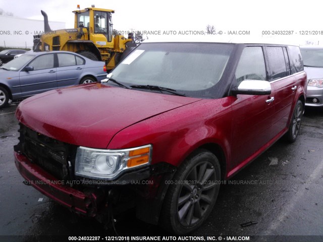 2FMHK6DT3ABA50729 - 2010 FORD FLEX LIMITED RED photo 2