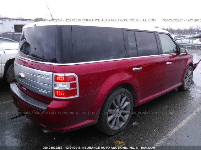 2FMHK6DT3ABA50729 - 2010 FORD FLEX LIMITED RED photo 4