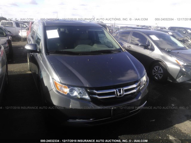 5FNRL5H65FB013597 - 2015 HONDA ODYSSEY EXL GRAY photo 6