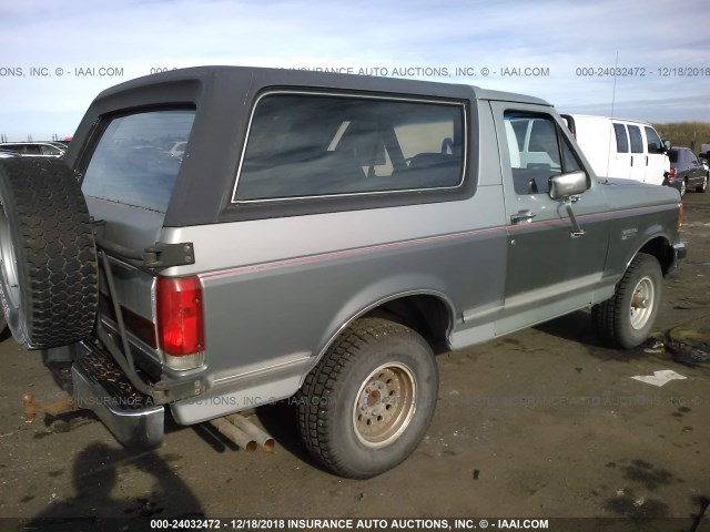 1FMEU15H7LLB07429 - 1990 FORD BRONCO U100 GRAY photo 4