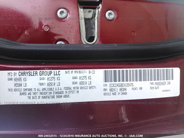 2C3CCAGG8EH125476 - 2014 CHRYSLER 300 S RED photo 9