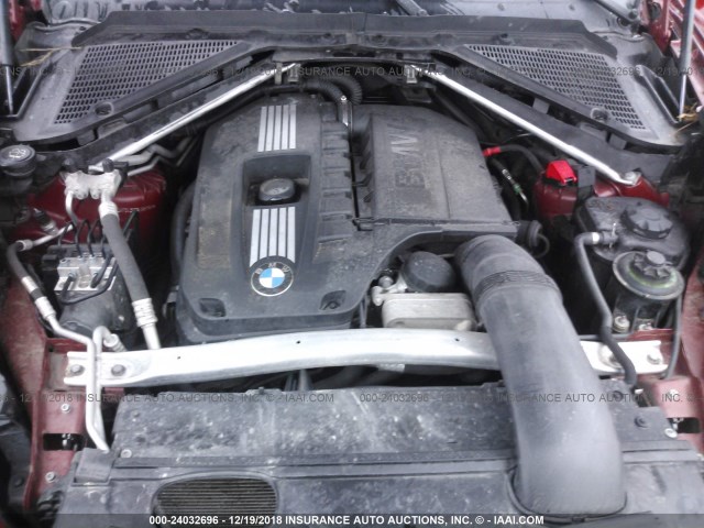 5UXFG43509L225128 - 2009 BMW X6 XDRIVE35I RED photo 10