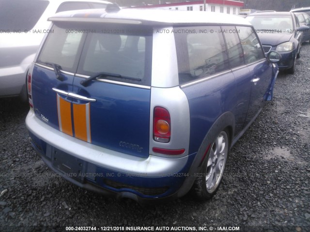 WMWMM33538TP70666 - 2008 MINI COOPER S CLUBMAN BLUE photo 4