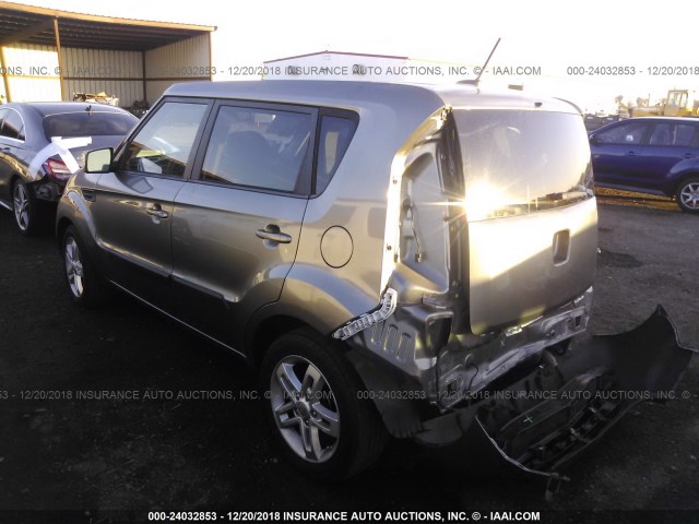 KNDJT2A26B7301843 - 2011 KIA SOUL +/!/SPORT GRAY photo 3