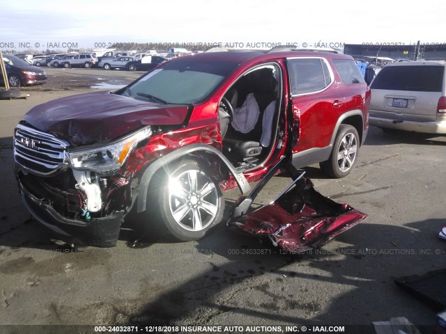 1GKKNWLS9JZ116180 - 2018 GMC ACADIA SLT-2 RED photo 2