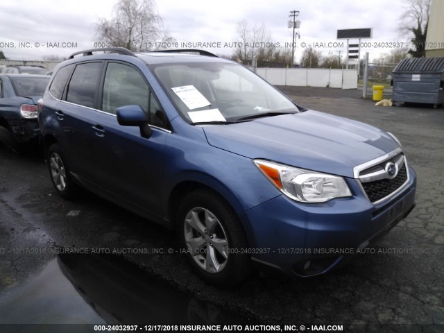 JF2SJARCXFH428954 - 2015 SUBARU FORESTER 2.5I LIMITED BLUE photo 1