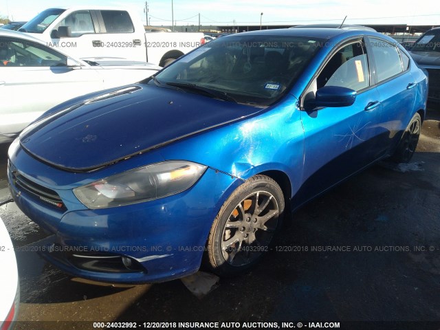 1C3CDFBA9DD328630 - 2013 DODGE DART SXT BLUE photo 2