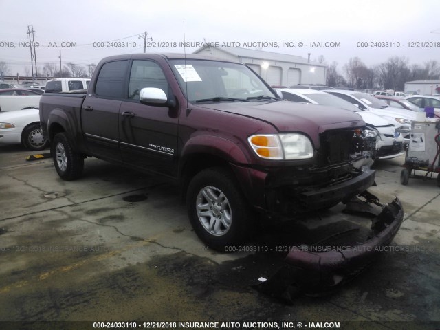 5TBDT44154S454596 - 2004 TOYOTA TUNDRA DOUBLE CAB SR5 MAROON photo 1