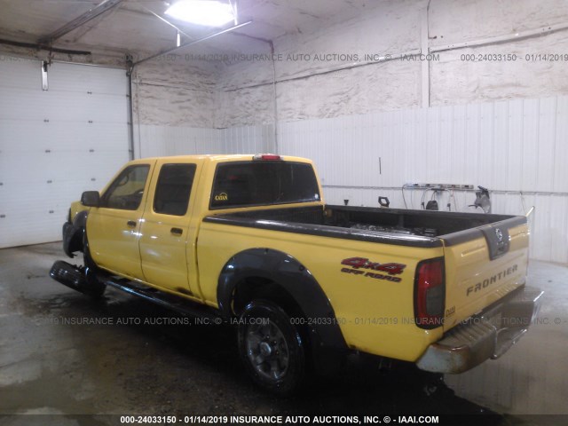 1N6ED29Y73C447617 - 2003 NISSAN FRONTIER CREW CAB XE/CREW CAB SE YELLOW photo 3