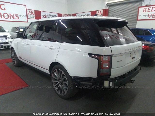 SALGS3EF8GA257430 - 2016 LAND ROVER RANGE ROVER SUPERCHARGED WHITE photo 3