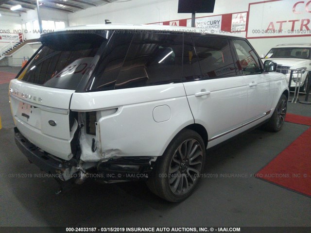 SALGS3EF8GA257430 - 2016 LAND ROVER RANGE ROVER SUPERCHARGED WHITE photo 4