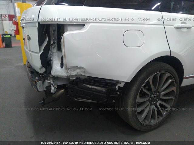 SALGS3EF8GA257430 - 2016 LAND ROVER RANGE ROVER SUPERCHARGED WHITE photo 6