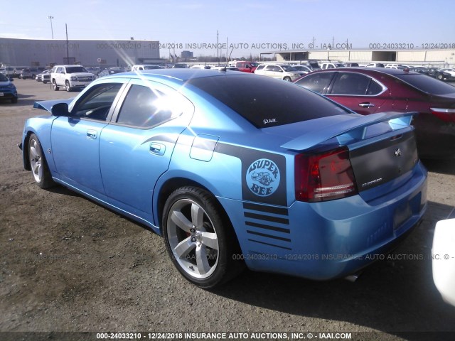 2B3KA73W48H171809 - 2008 DODGE CHARGER SRT-8 BLUE photo 3